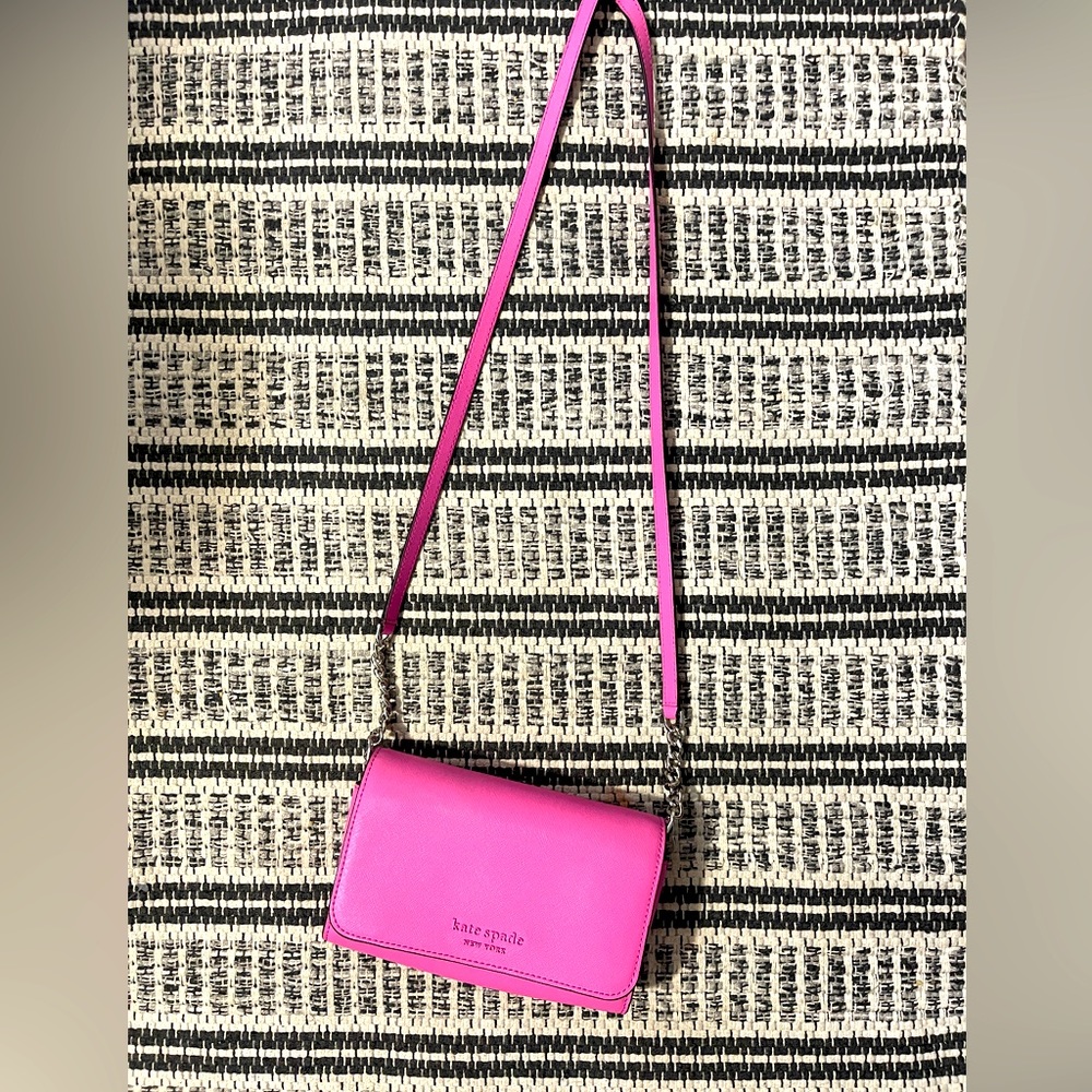 Gently used Kate Spade, mini Crossbody bag, bright pink